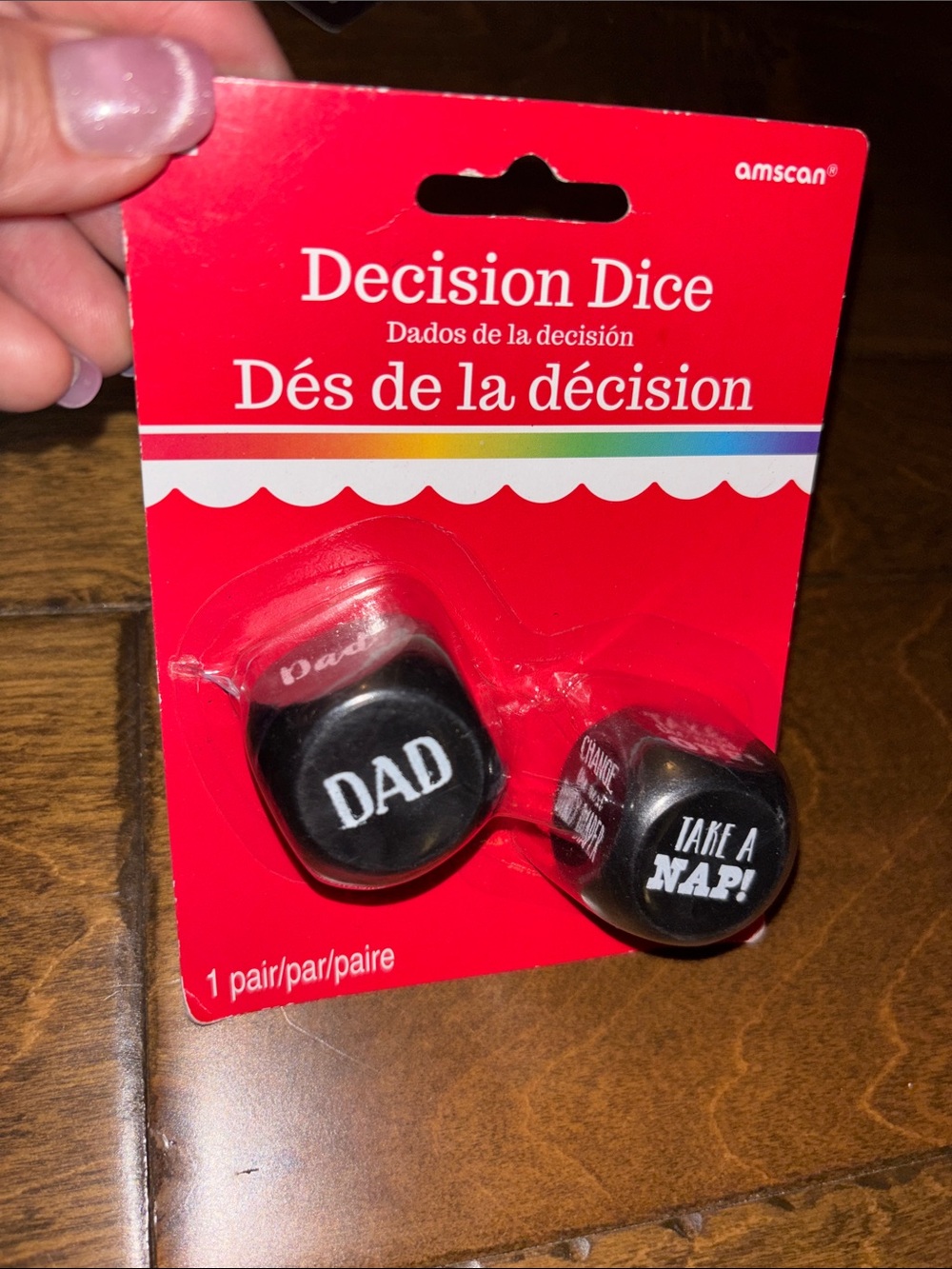 Amscan Black Decision Dice Pair - 'Take a Nap!' Novelty Dice